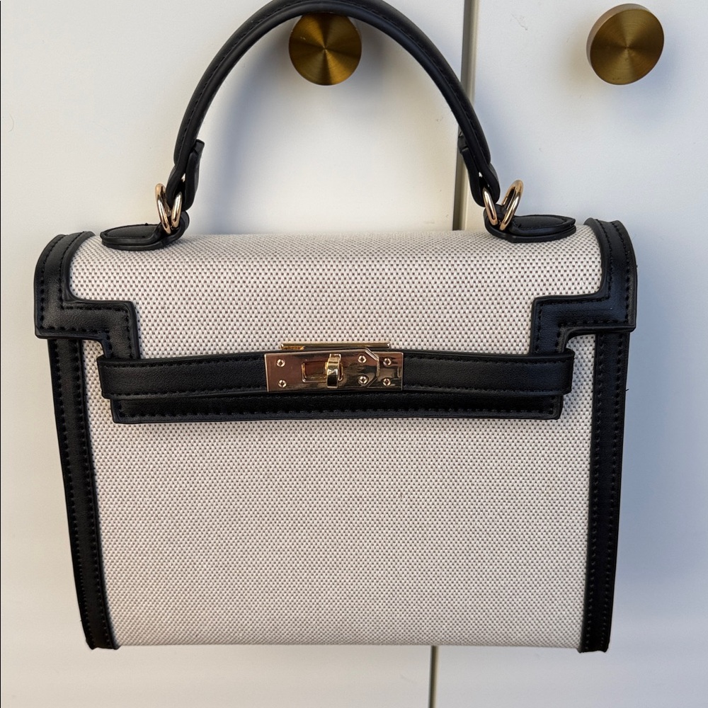 Elegant Black and White Handbag